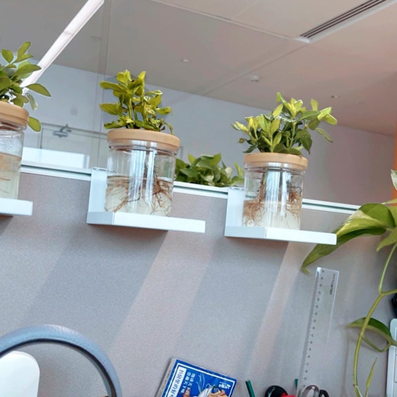AKBFOX Office Small Cubicle Shelf Storage Organizer Floating Corner Rack Hanging Mini Shelf Adjustable Home Office Essentials for Small Planter Statue Decor Photo Frame 2 Pack - Image 2
